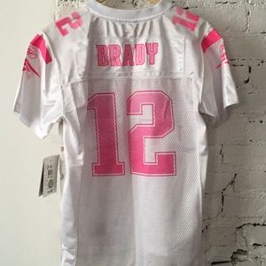 Patriots Tom Brady 12 Pink White Jersey in XL